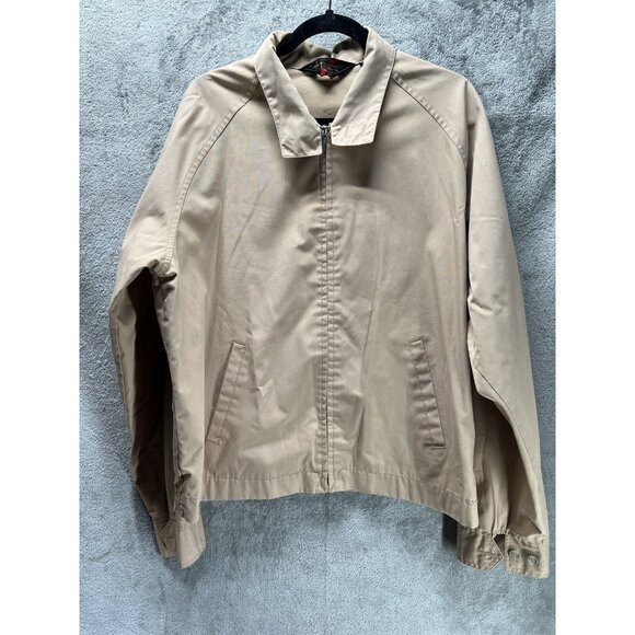 Vtg Sears Men's XL Tall Tan Spring Long-Sleeve Full-Zip Jacket Khaki Extra Large - Picture 1 of 9